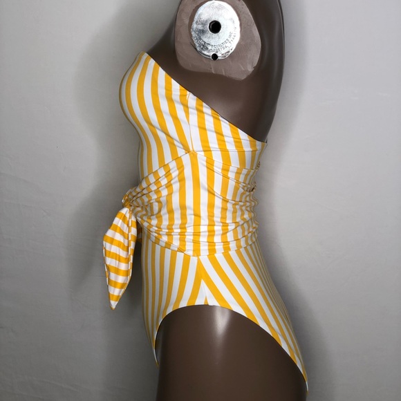 Onia Capri Strapless Striped Front Knot Swimsuit - Picture 2 of 3